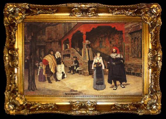 framed  James Tissot Meeting of Faust and Marguerite, ta009-2
